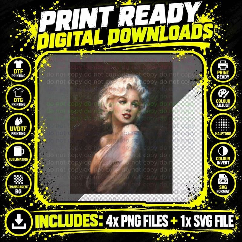 Marilyn WW Romantic Soft T-Shirt Png SVG Digital Bundle