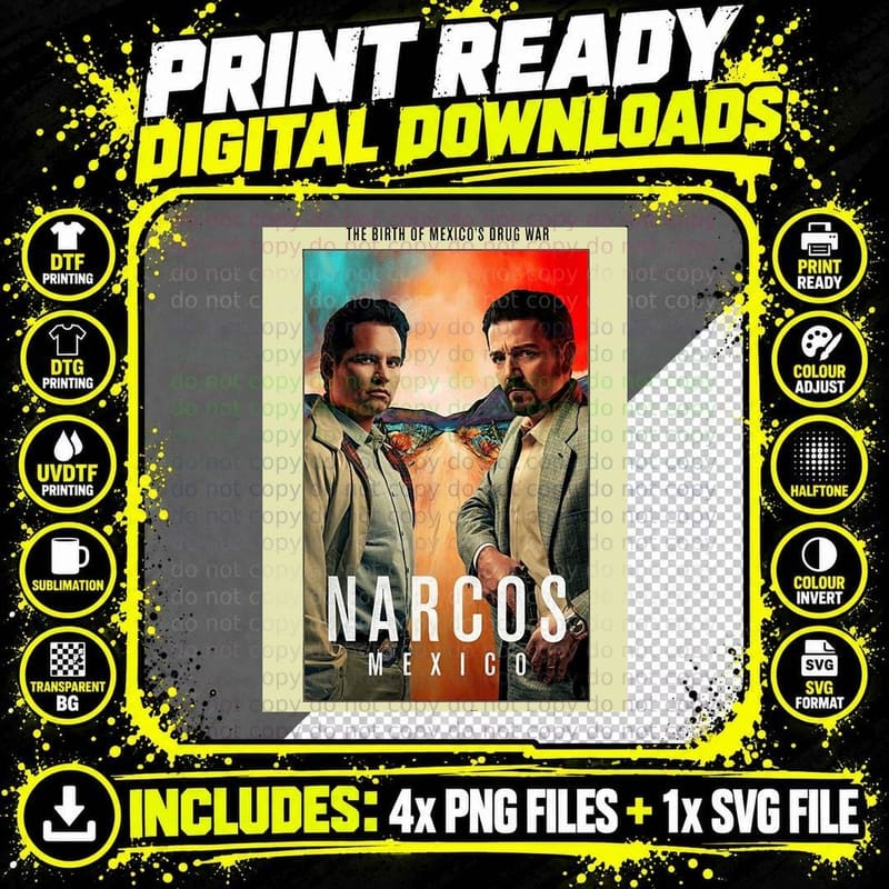 Mexico Narcos Graphic T-Shirt Png SVG Digital Bundle