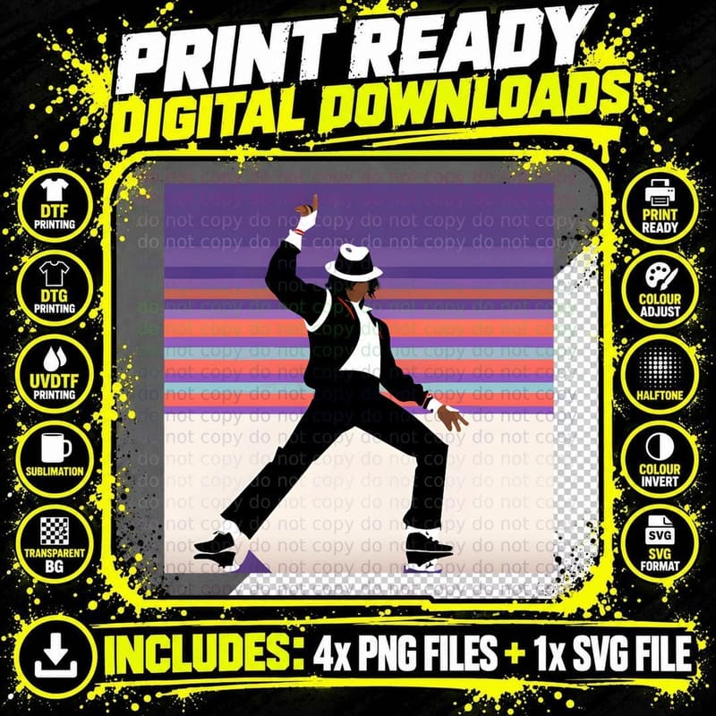 Michael Jackson Dancing on the Floor T-Shirt Png SVG Digital Bundle