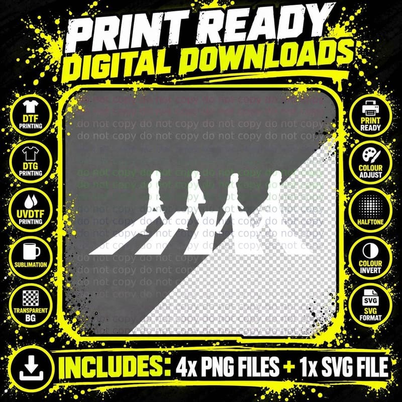 Minimalistic Abbey Road T-Shirt Png SVG Digital Bundle