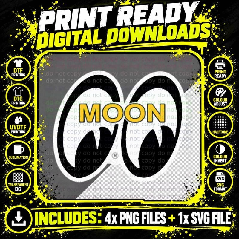 Mooneyes Premium Stickers T-Shirt Png SVG Digital Bundle
