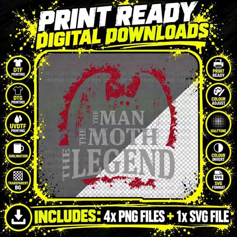 Mothman - the Man the Moth the Legend - Awesome Moth Man Png SVG Digital Bundle