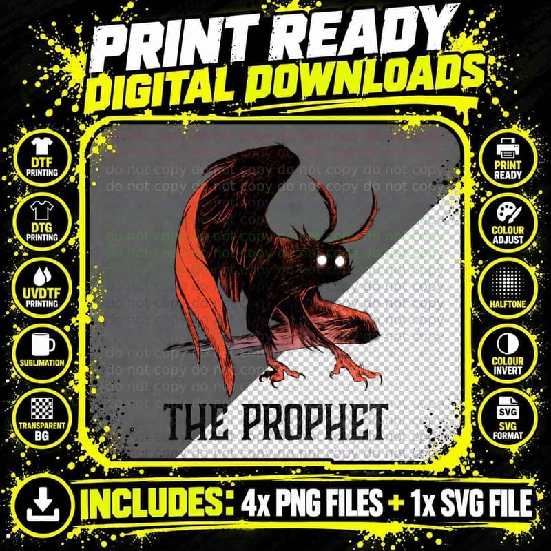 Mothman - the Prophet T-Shirt Png SVG Digital Bundle