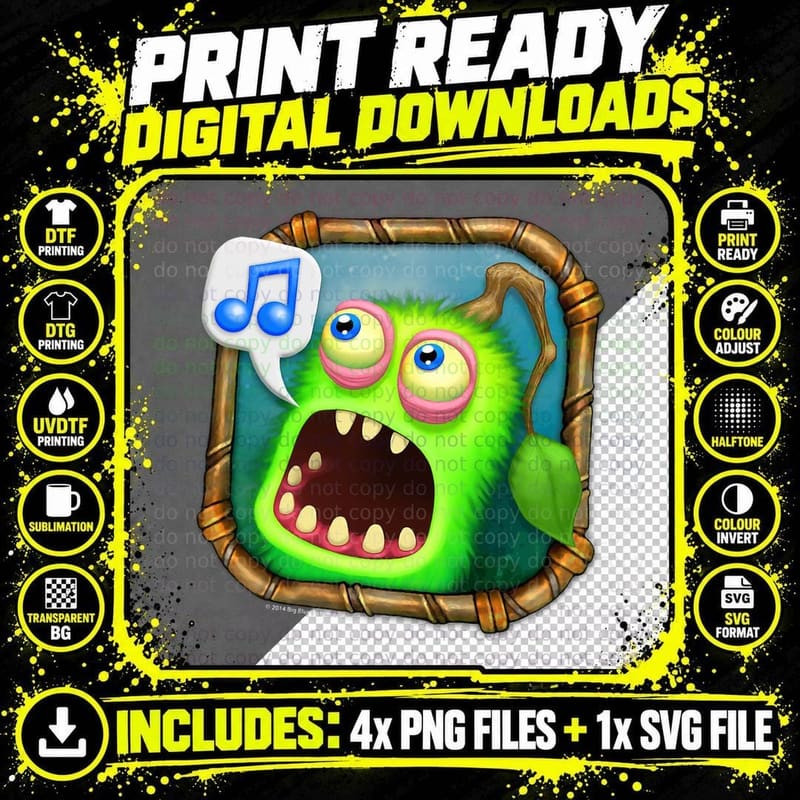 My Singing Monsters Furcorn Icon T-Shirt Png SVG Digital Bundle