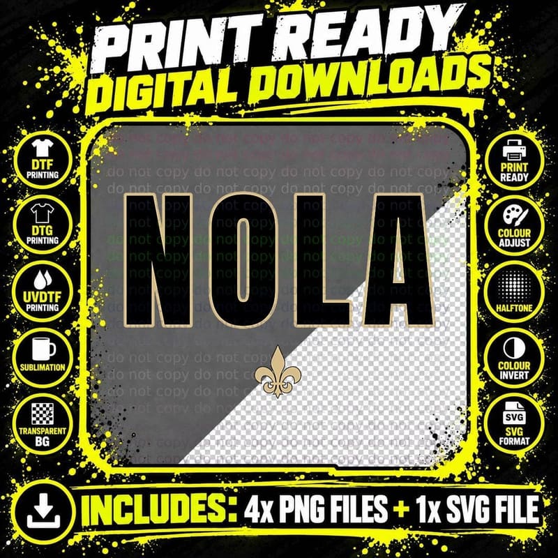 NOLA New Orleans Louisiana Everyone Loves New Orleans Png SVG Digital Bundle