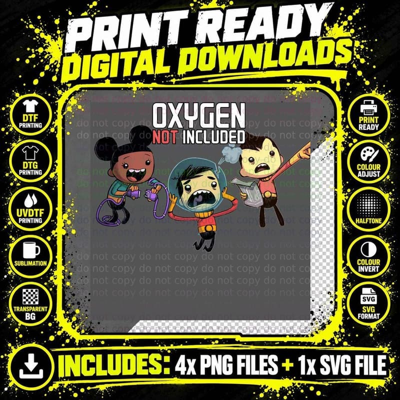 Oxygen Not Included! Graphic T-Shirt Png SVG Digital Bundle