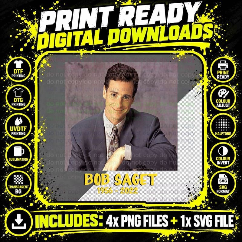 RIP Bob Saget Full House Sticker Memorial Rest in Peace Png SVG Digital Bundle