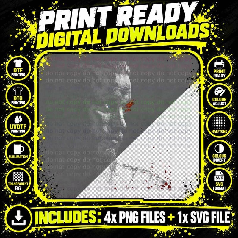 Ragnar Lothbrok Art T-Shirt Png SVG Digital Bundle