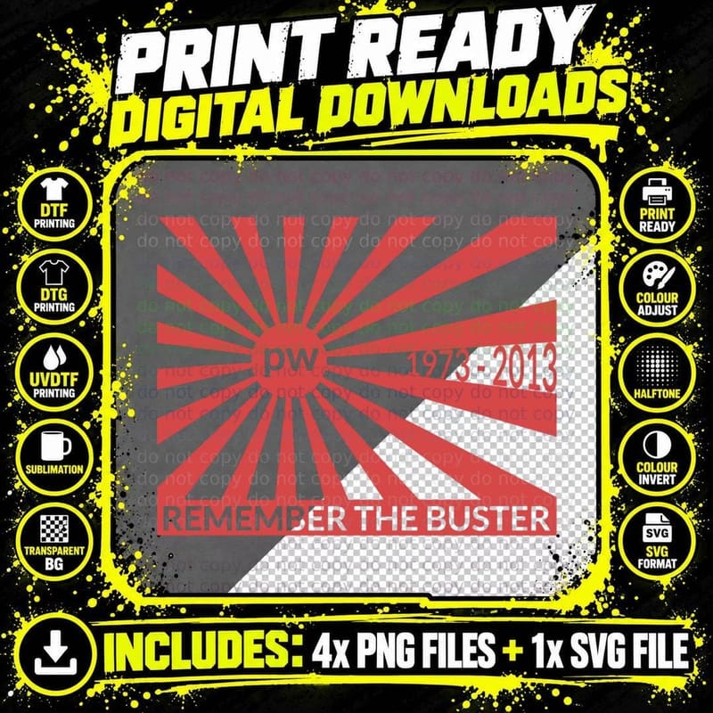 Remember the Buster - Paul Walker Tribute T-Shirt Png SVG Digital Bundle