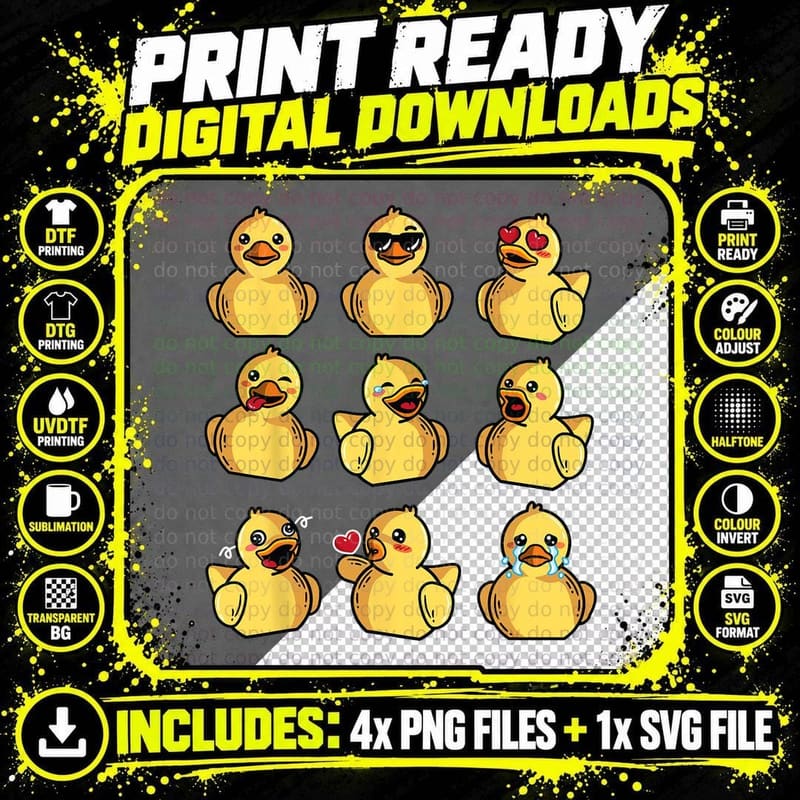 Rubber Ducky Shirt Cool Duck Bath Toy T-Shirt Png SVG Digital Bundle