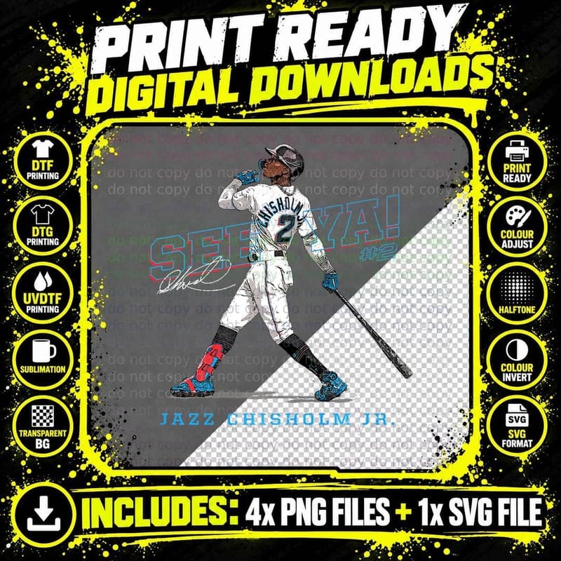 See Ya! Jazz Chisholm Jr Miami MLBPA, Graphic T-Shirt Png SVG Digital Bundle
