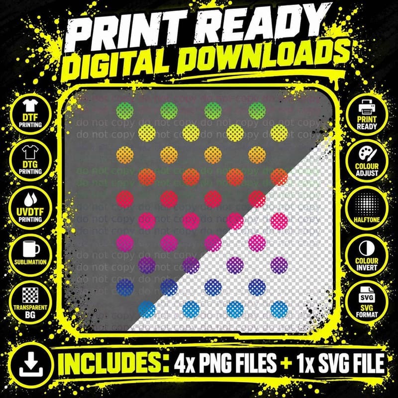 September 15th Dot Day Multicolor Rainbow Polka Dot Png SVG Digital Bundle