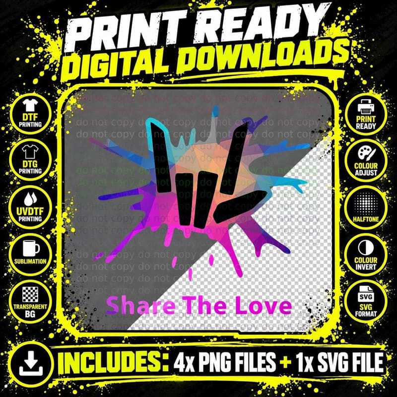 Share Love Merch for Kids and Young T-Shirt Png SVG Digital Bundle
