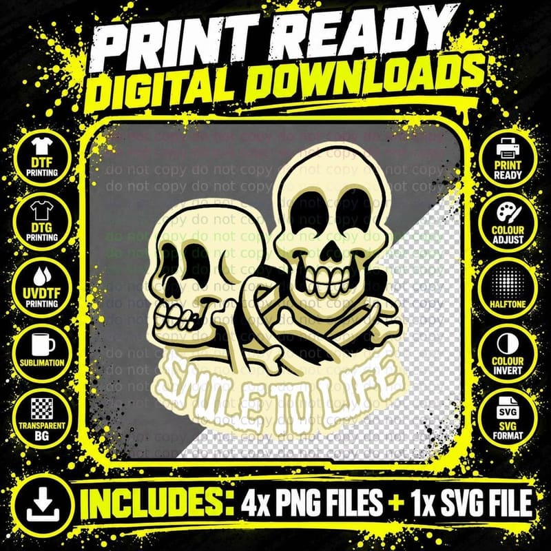 Smile to Life T-Shirt Png SVG Digital Bundle