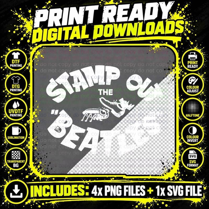Stamp Out the Beatles T-Shirt Png SVG Digital Bundle