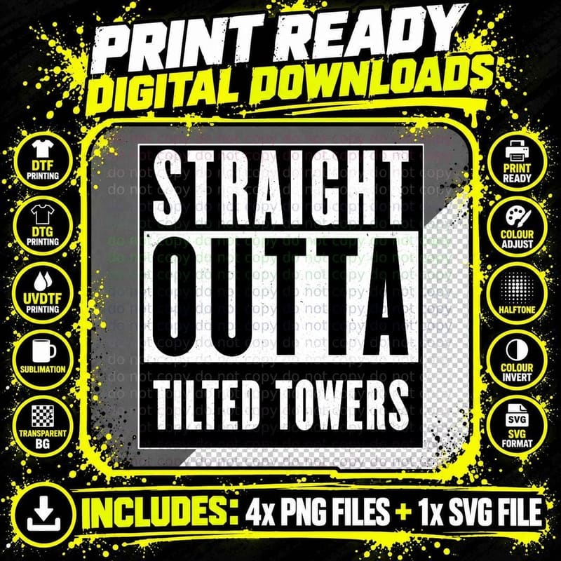 Straight Outta Tilted Towers - Battle Royale Fanartwork Png SVG Digital Bundle