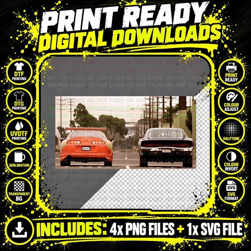 The Fast and the Furious Last Race T-Shirt Png SVG Digital Bundle