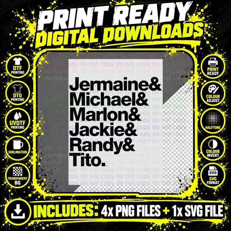 The Jacksons - Don't Forget About Randy! Tri-Blend Png SVG Digital Bundle