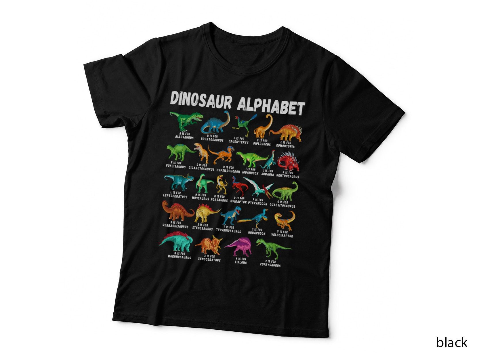 Types of Dinosaurs Alphabet A-Z ABC Dino Identification T-Shirt