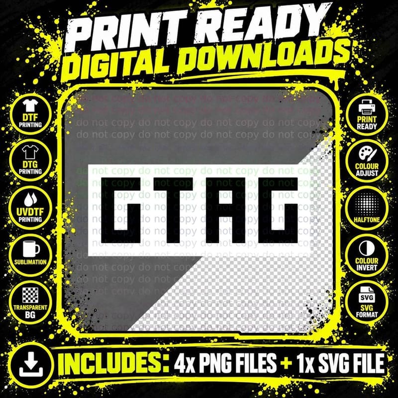 Unofficial Gorilla Tag GTAG Logo Merch T-Shirt Png SVG Digital Bundle