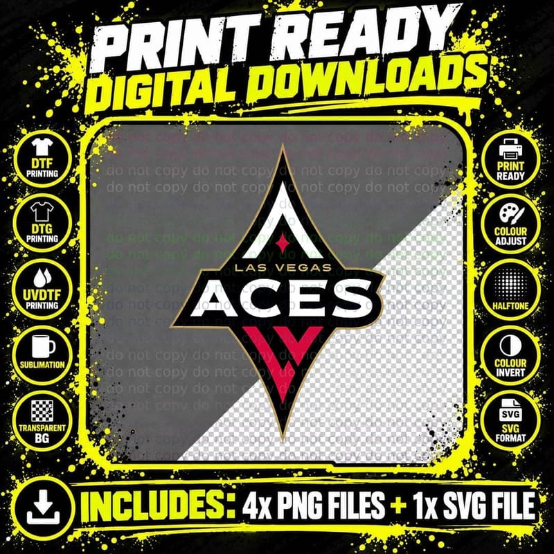 WNBA Las Vegas Aces Fan Base T-Shirt Png SVG Digital Bundle