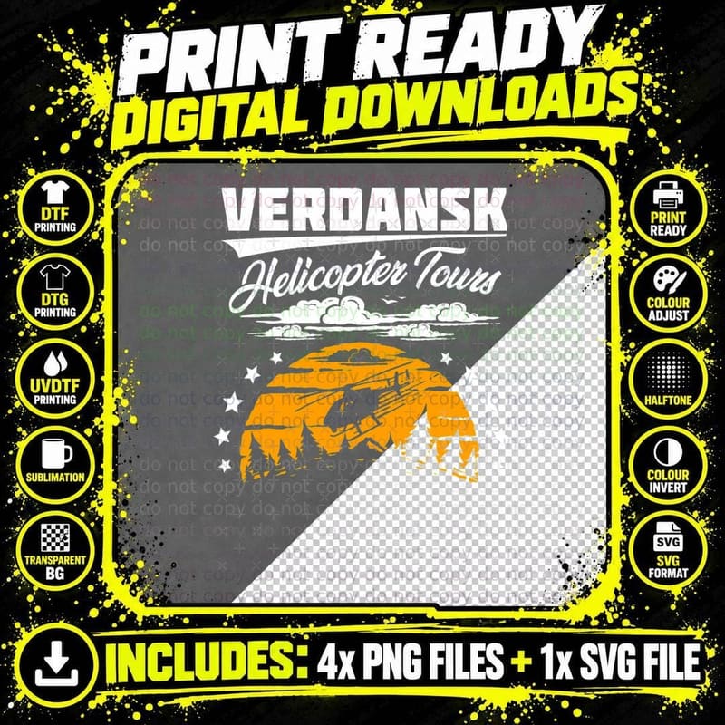 Warzoneverdansk Helicopter Tours T-Shirt Png SVG Digital Bundle