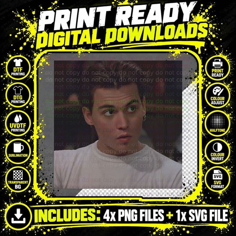 Young Johnny Depp 1 T-Shirt Png SVG Digital Bundle