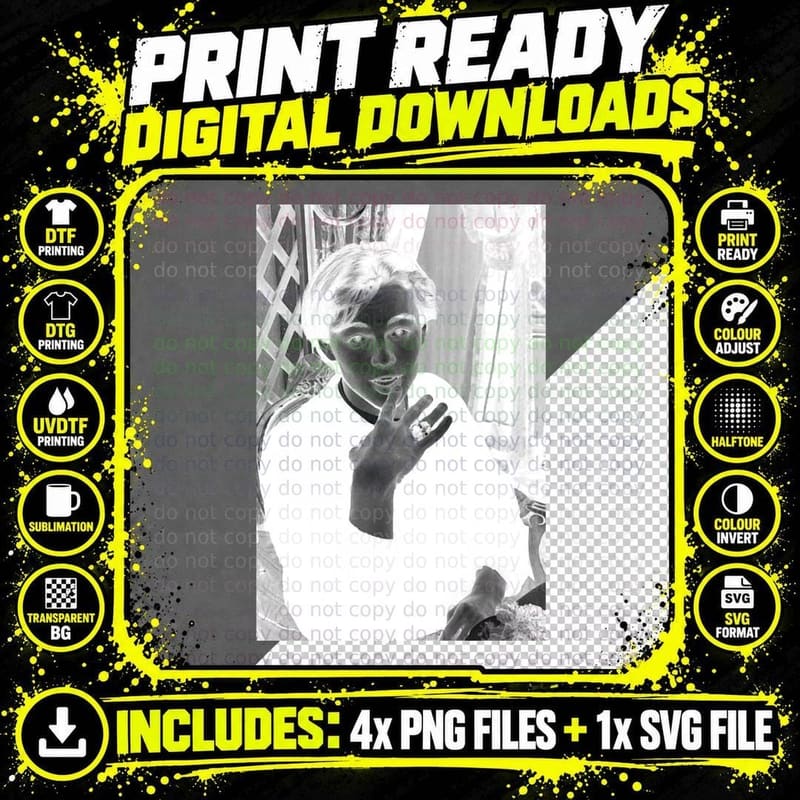 Young Leonardo Dicaprio in Black and White T-Shirt Png SVG Digital Bundle
