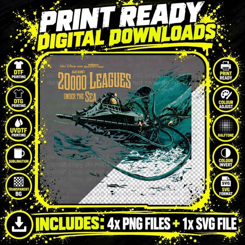 20000 Leagues Under Sea JV Essential T-Shirt Png SVG Digital Bundle