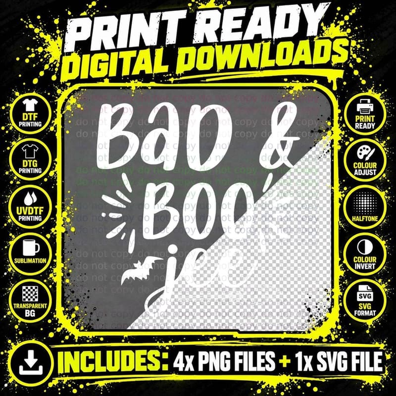 Bad and Boo Jee T-Shirt Png SVG Digital Bundle