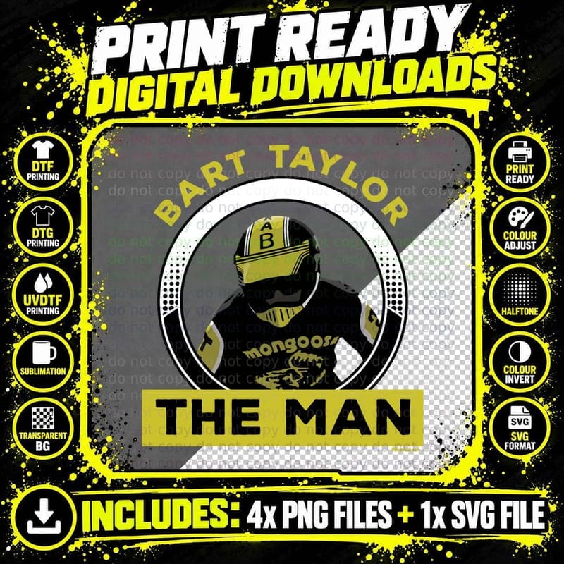Bart the Man Taylor FULL COLOR Essential T-Shirt Png SVG Digital Bundle