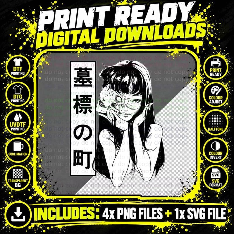 Beautiful Girl Tomie Junji Ito T-Shirt Png SVG Digital Bundle