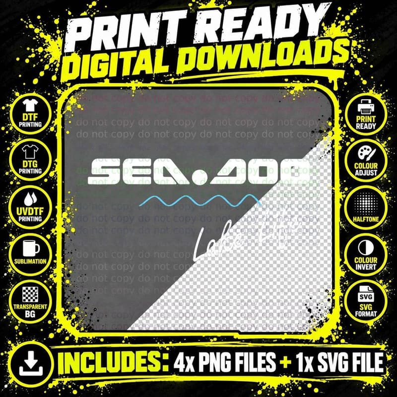 Big Wave - Seadoo Lake Life T-Shirt Png SVG Digital Bundle