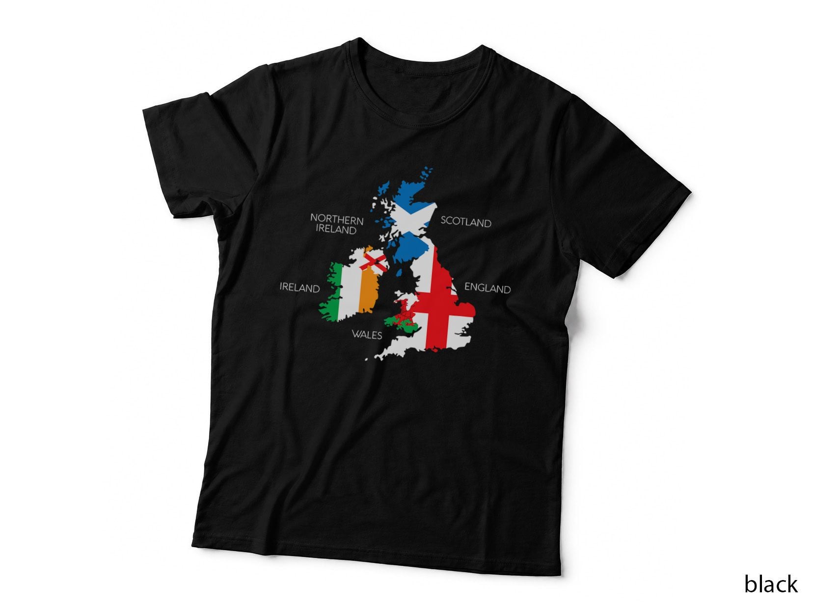 British Isles Sea Ireland Scotland Wales England Map Coins T-Shirt