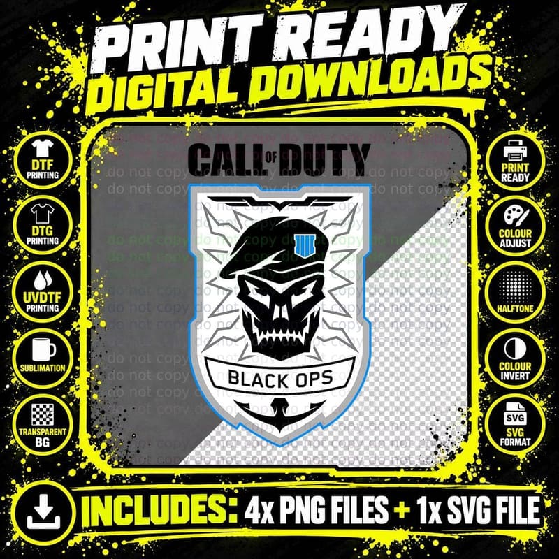 Call of Duty Black Ops 4 Badge T-Shirt Png SVG Digital Bundle