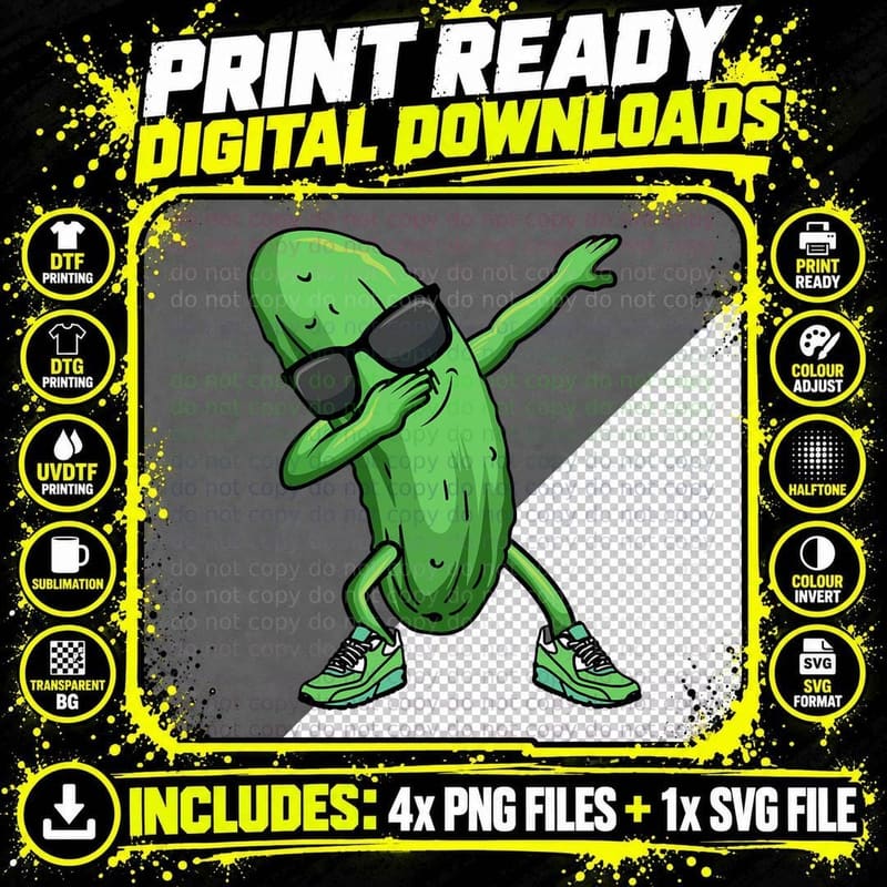 Cucumber Dabbing Pickle Dancing Lover T-Shirt Png SVG Digital Bundle