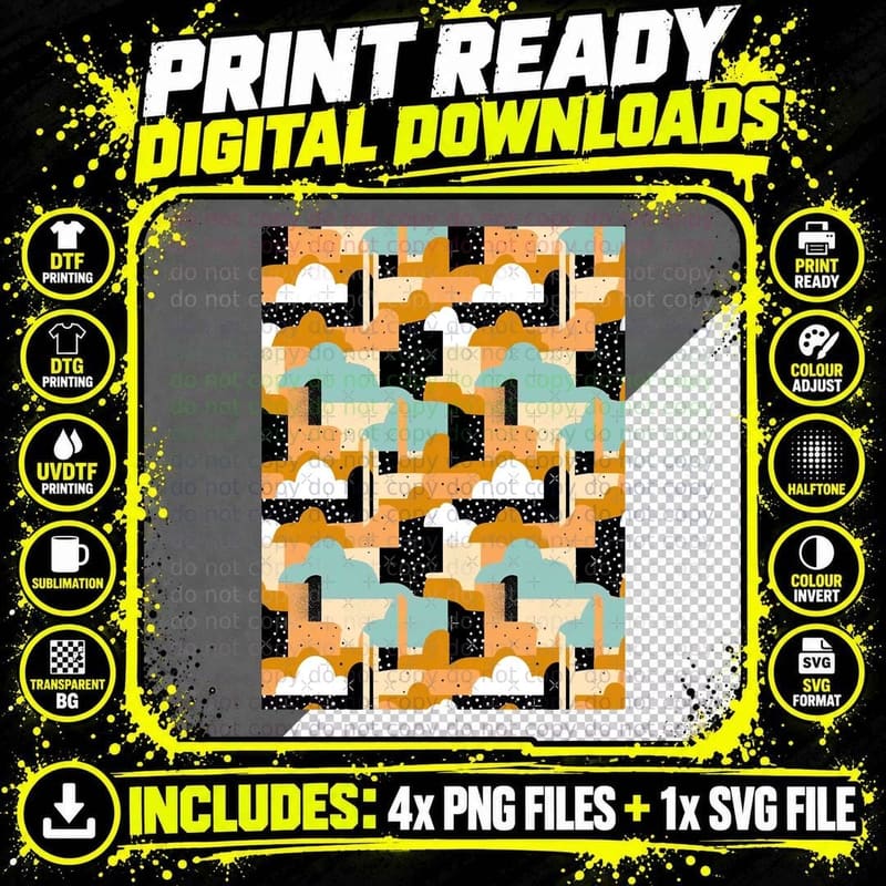 Desert Seamless Pattern Sand Dune Sahara Quicksand Png SVG Digital Bundle