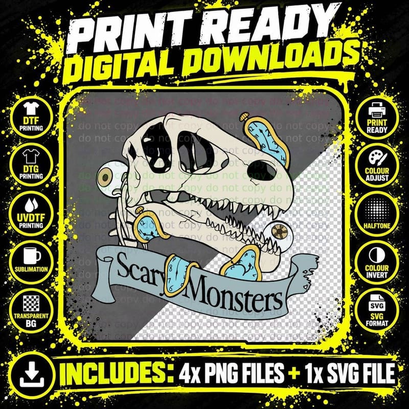 Diego Scary Monsters Skeletal T-Shirt Png SVG Digital Bundle