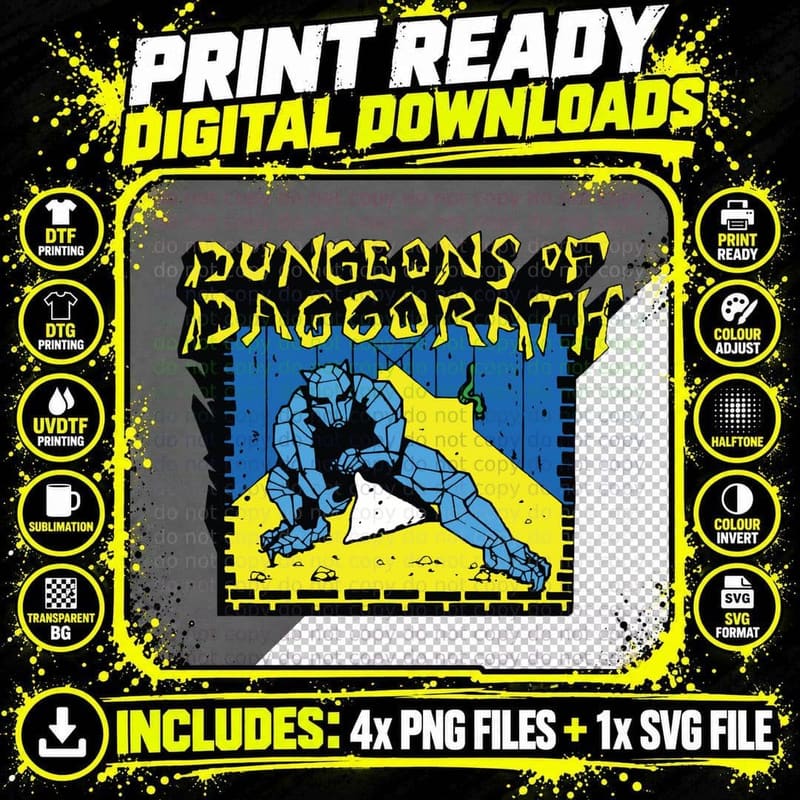 Dungeons of Daggorath T-Shirt Png SVG Digital Bundle