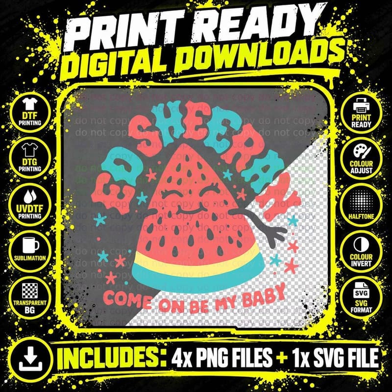 Ed Sheeran Baby Watermelon T-Shirt Png SVG Digital Bundle