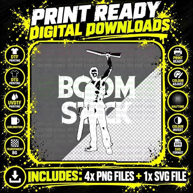 Evil Dead - Ash - Boomstick T-Shirt Png SVG Digital Bundle