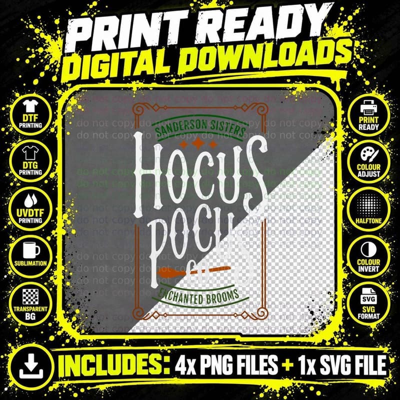 Hocus Pocus Co. - Sanderson Sisters Enchanted Brooms Png SVG Digital Bundle