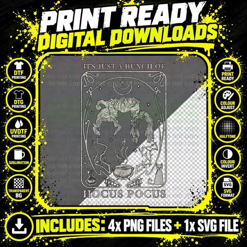 Hocus Pocus Magic T-Shirt Png SVG Digital Bundle