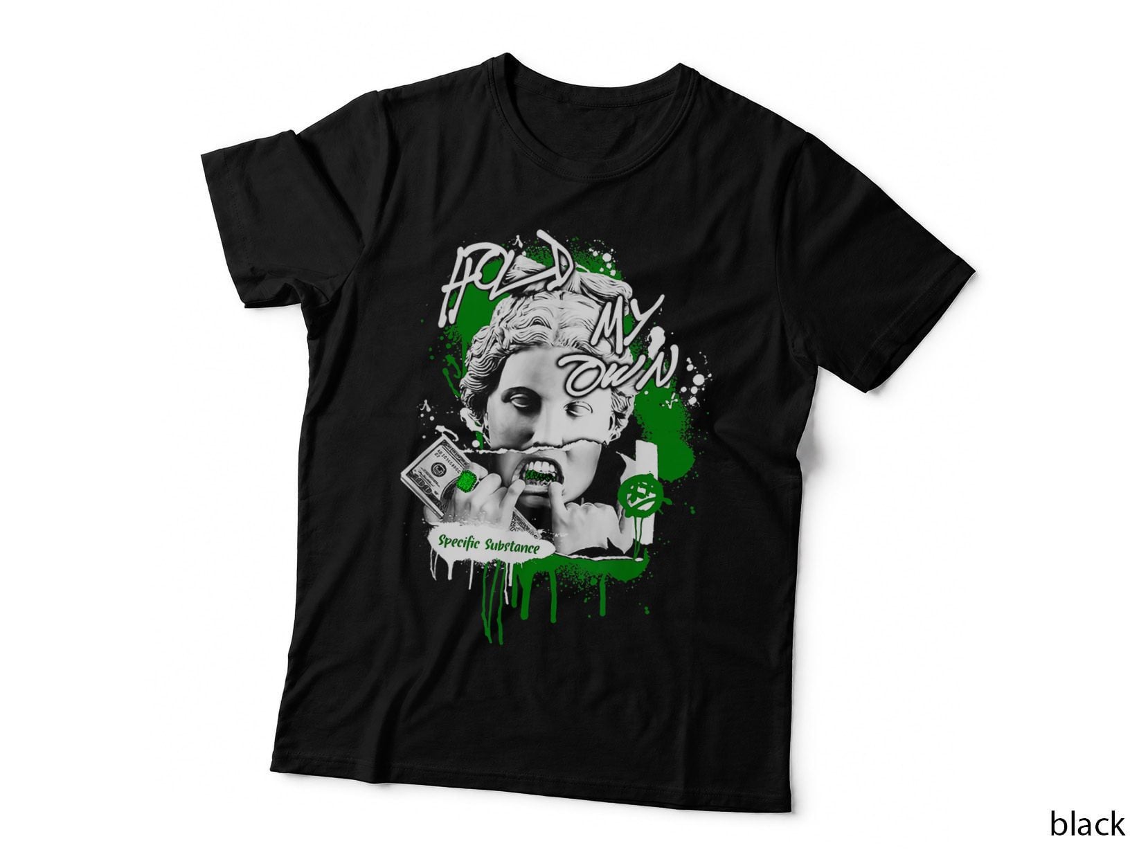 Hold My Own Graphic Match 3 Pine Green Sneaker T-Shirt