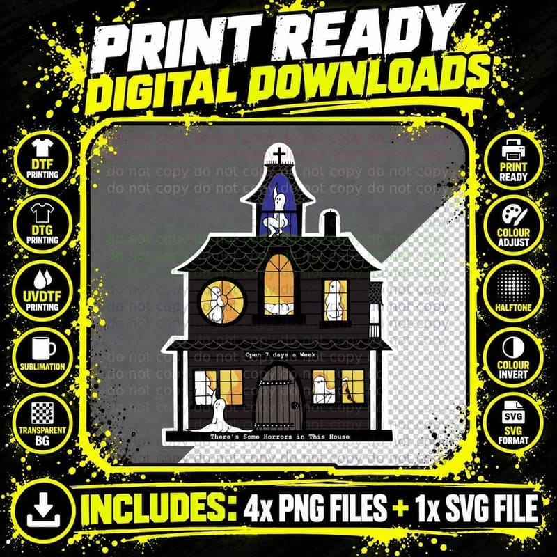 House of Horrors T-Shirt Png SVG Digital Bundle