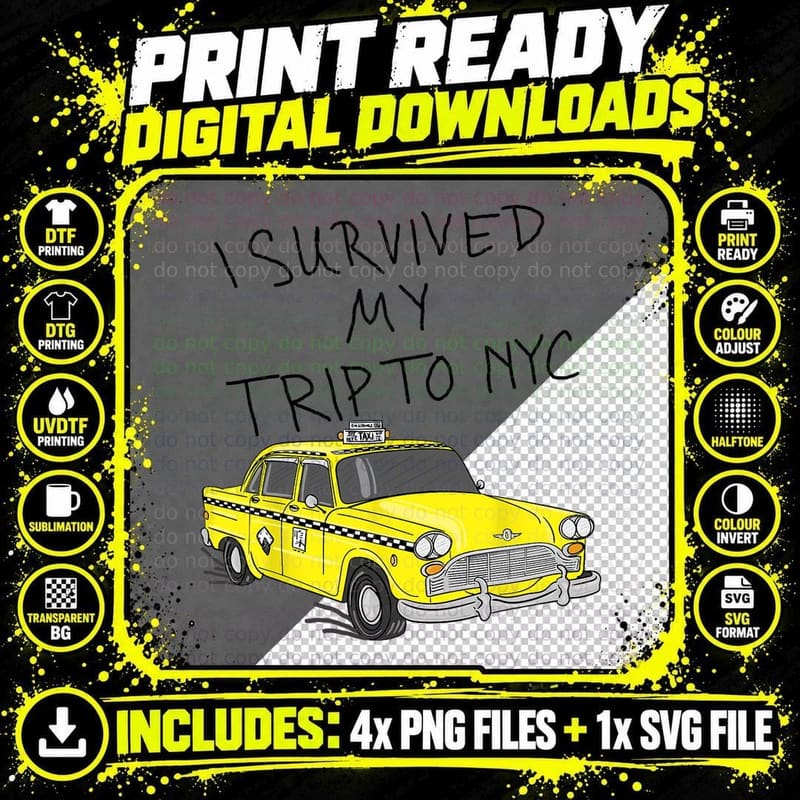 I Survived My Trip to NYC T-Shirt I Love NYC New York Png SVG Digital Bundle