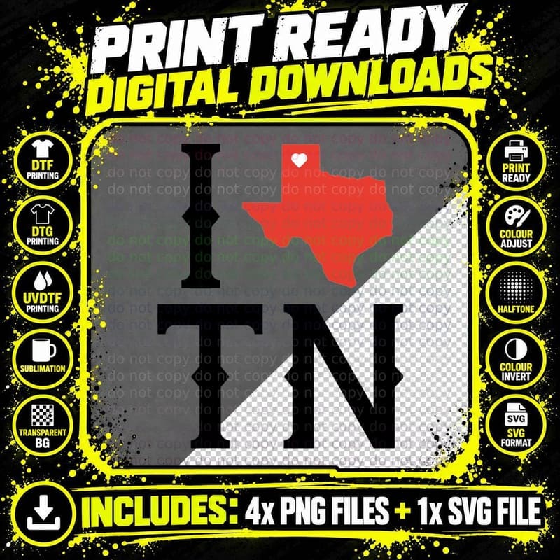 I TX TN - Amarillo T-Shirt Png SVG Digital Bundle