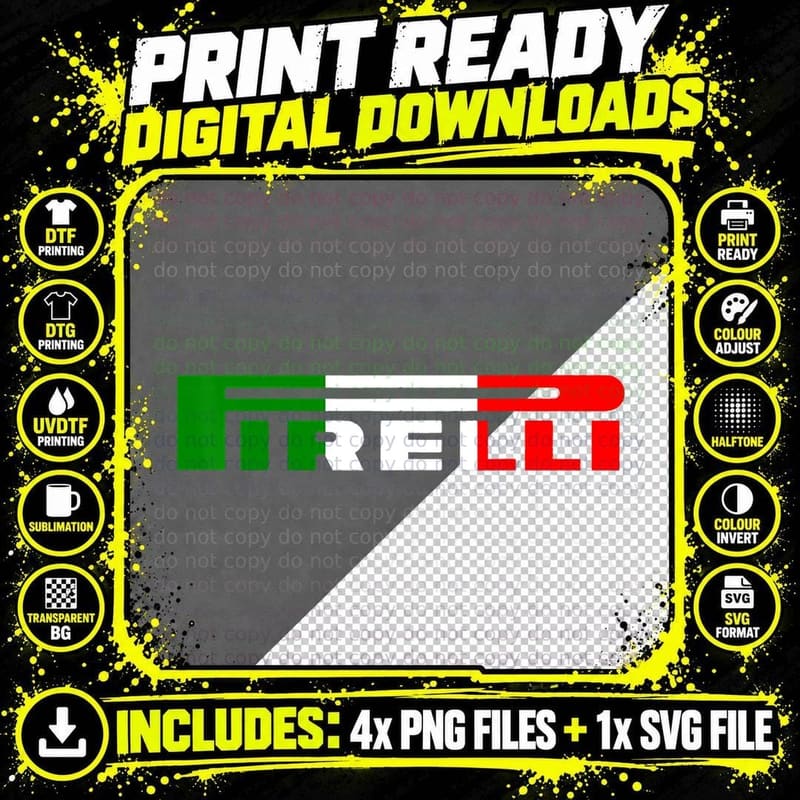 Italia Color of Pirelli T-Shirt Png SVG Digital Bundle