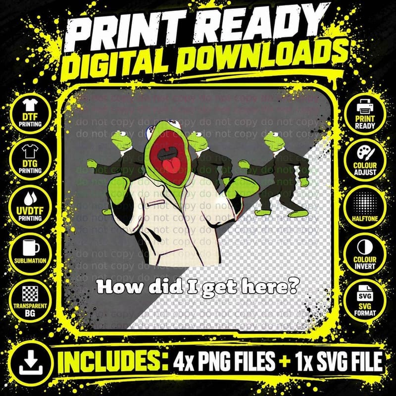 Kermit Talking Heads T-Shirt Png SVG Digital Bundle