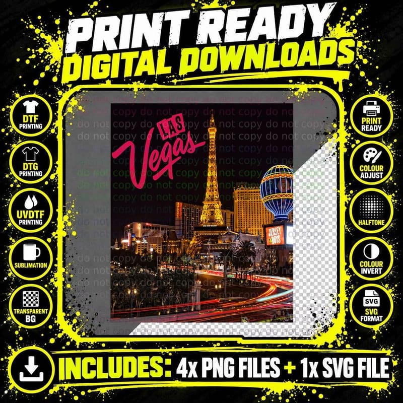 Las Vegas Shirt Vegas Strip Night Life Souvenir and Png SVG Digital Bundle